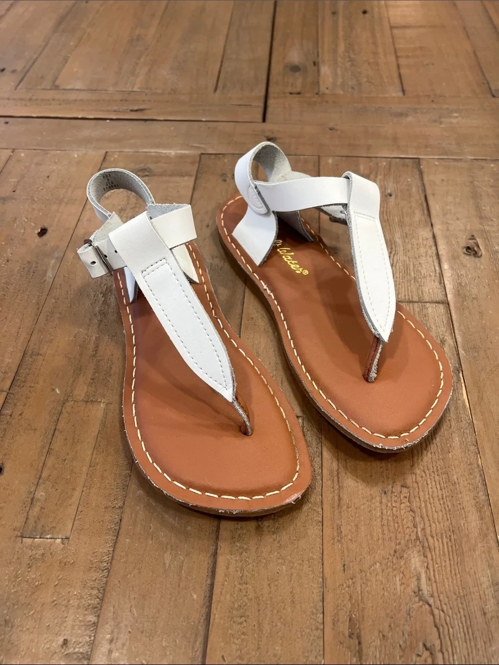 Saltwater sun sans what leather t-strap buckle sandals big girls size 2 thing